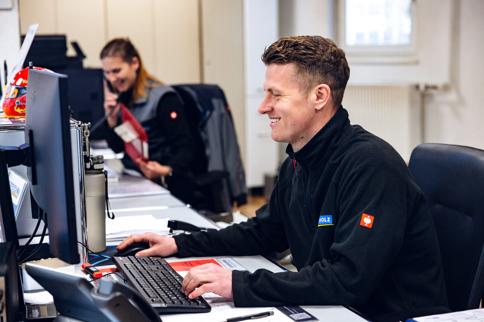 Arbeitsplatz im Büro der Filiale